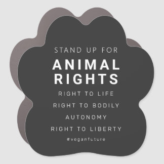Vegan Animal Rights Minimal Typography Car Magnet