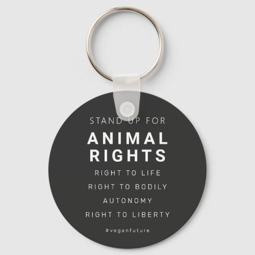 Vegan Animal Rights Minimal Typography Keychain