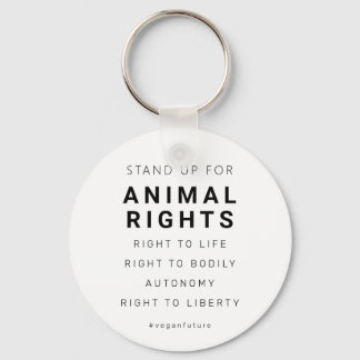 Vegan Animal Rights Minimal Typography Keychain