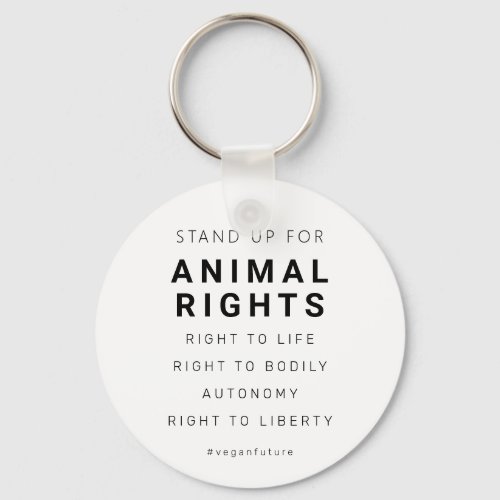 Vegan Animal Rights Minimal Typography  Keychain