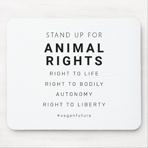 Vegan Animal Rights Minimal Typography Mouse Pad