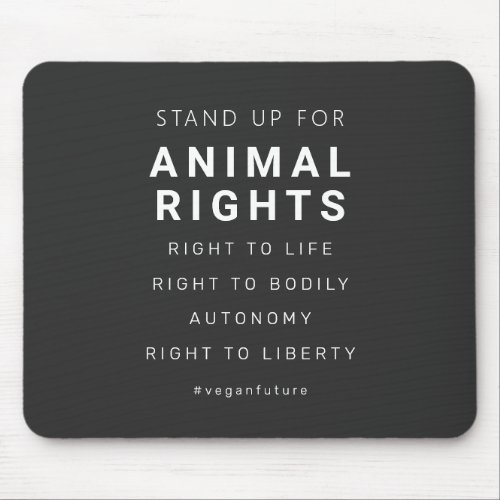 Vegan Animal Rights Minimal Typography  Mouse Pad