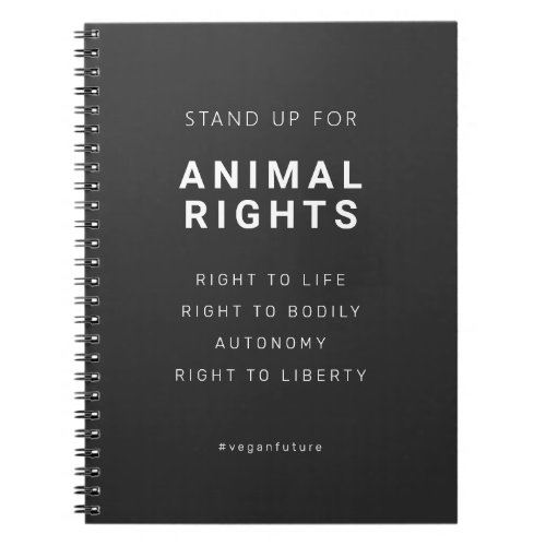 Vegan Animal Rights Minimal Typography  Notebook