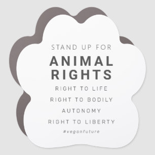 Vegan Animal Rights Minimal Typography White Car Magnet