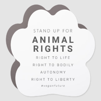 Vegan Animal Rights Minimal Typography White Car Magnet
