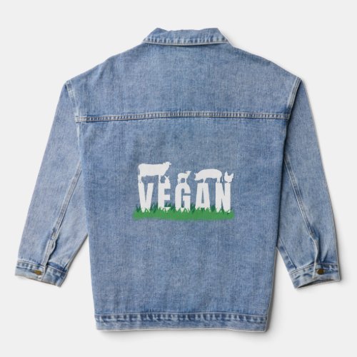 Vegan animal welfare food  denim jacket