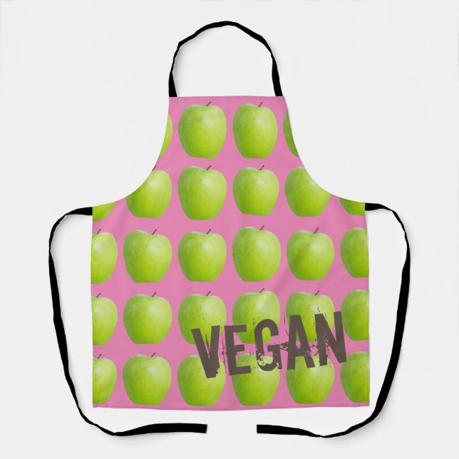 Vegan Apple Pattern for Vegetarian Fruit lover Apron (Front)