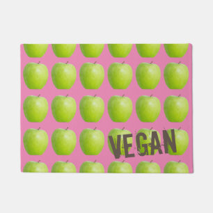 Vegan Apple Pattern for Vegetarian Fruit lover Doormat