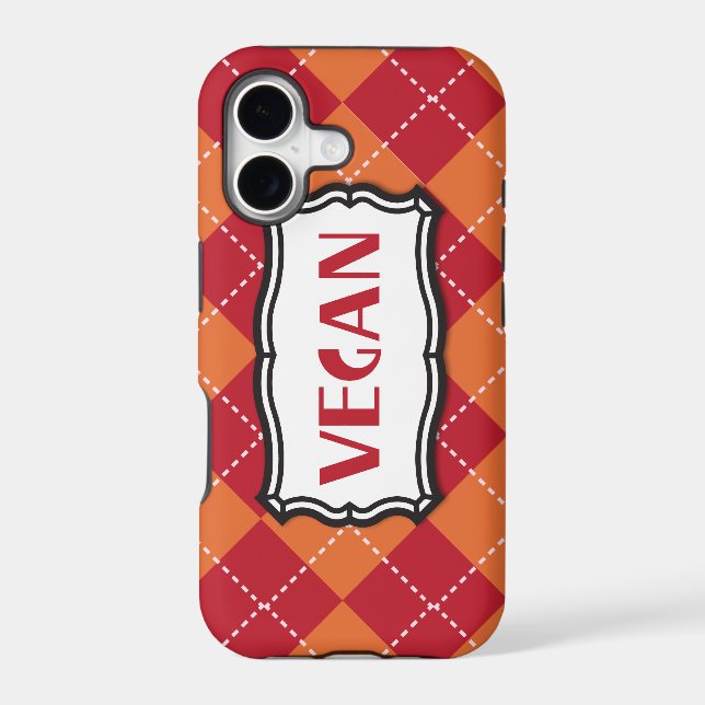 Vegan Argyle Pattern Iphone Case (Back)