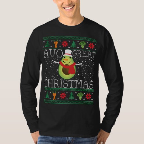 Vegan Avocado Vegetarian Ugly Christmas Xmas Gifts T_Shirt