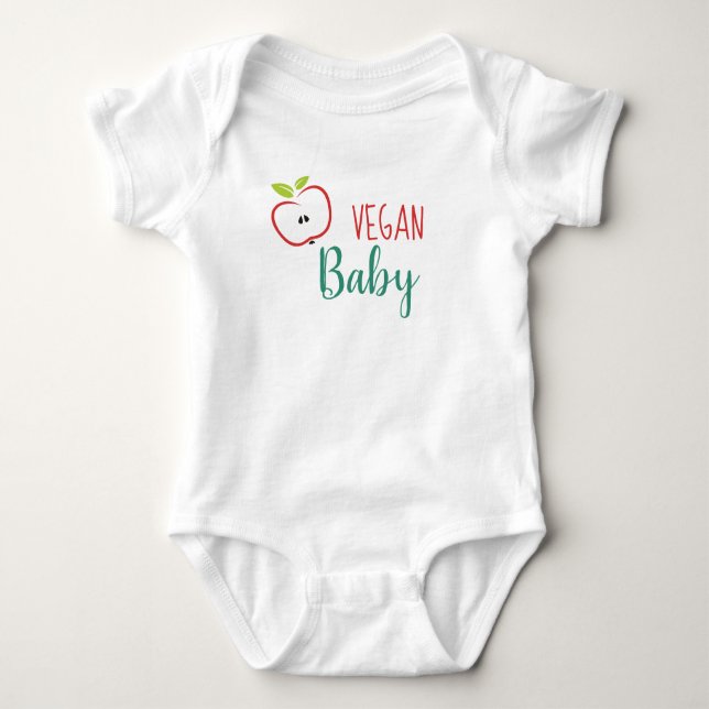 Vegan Baby Cute Apple Baby Bodysuit (Front)