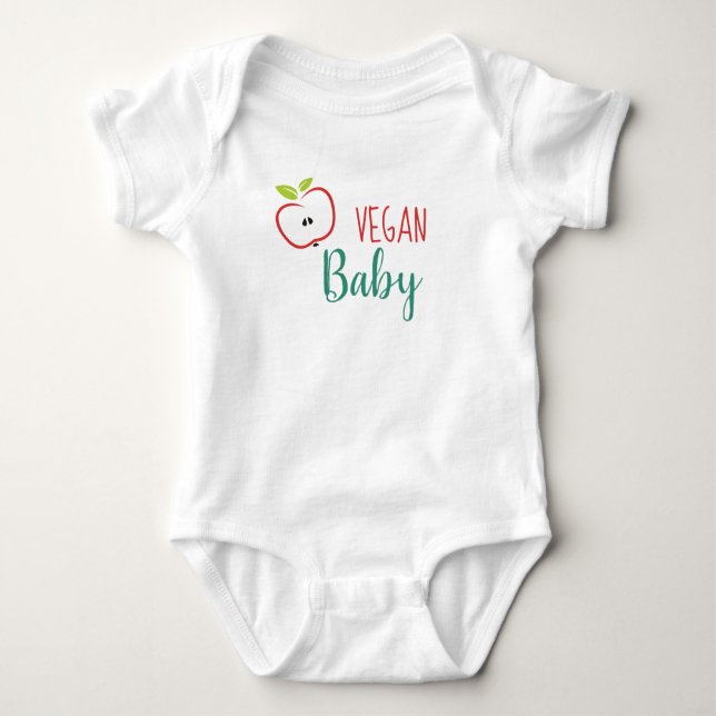 Vegan Baby Cute Apple Bodysuit (Front)