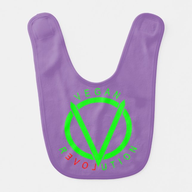 Vegan Baby Revolution Bib by ConradicalVegan (Front)