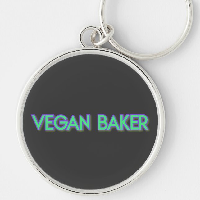 Vegan Baker Neon Green Keychain (Front)