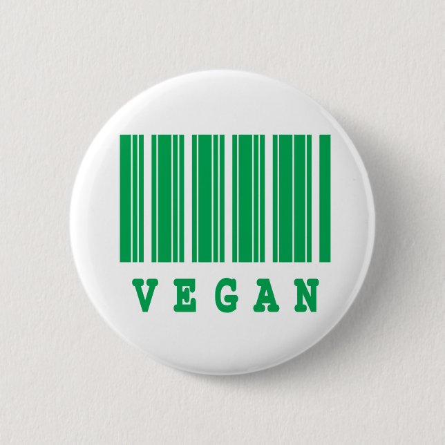 vegan barcode design button (Front)