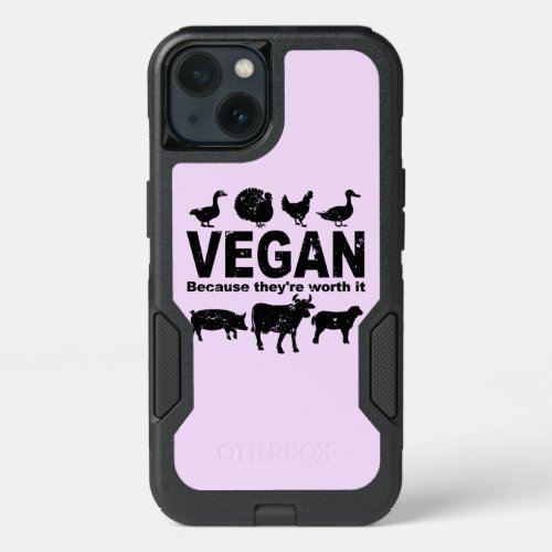 VEGAN because theyre worth it blk iPhone 13 Case