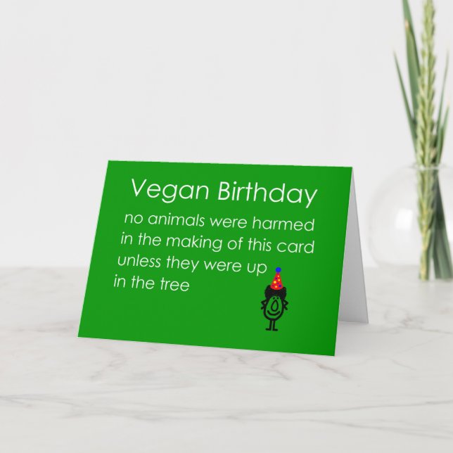 Vegan Birthday A Funny Happy Birthday Poem Card (Front)