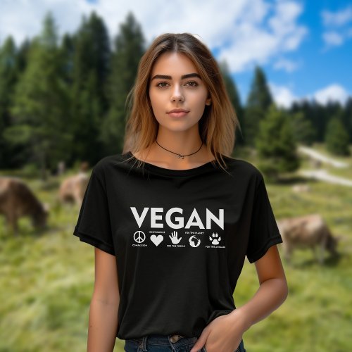 Vegan Black and White Activism T_Shirt