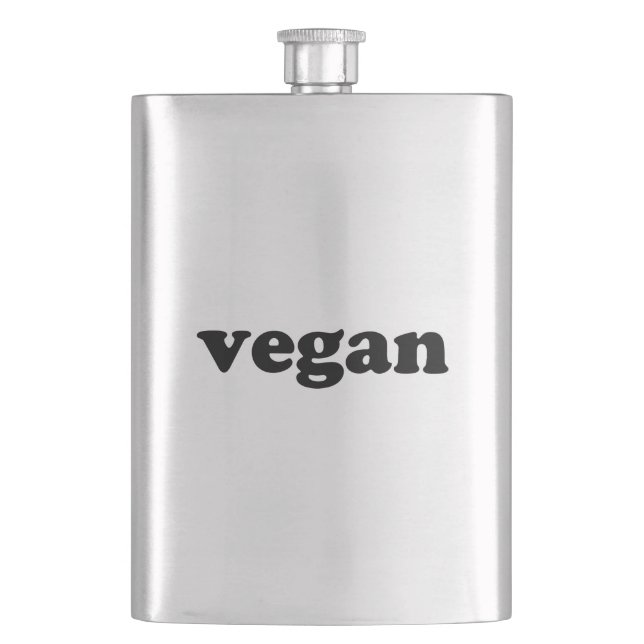 Vegan black modern typography funny flask (Front)