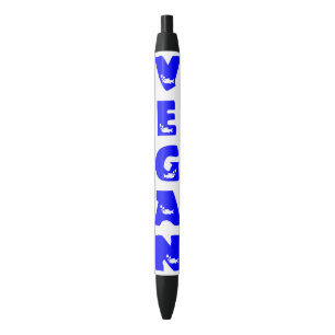 Vegan Blue Fish Logo Pen