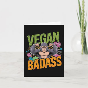 Vegan Bodybuilder Weightlifter Gorilla Card