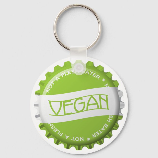 Vegan Bottlecap Keychain (Front)