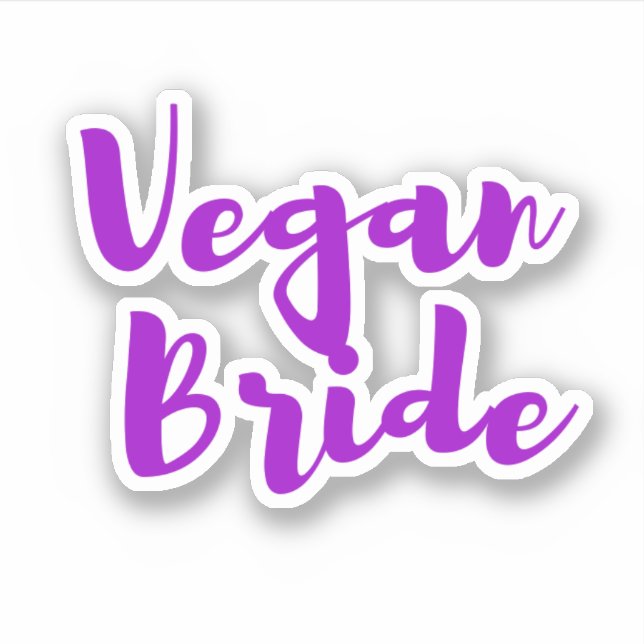 Vegan Bride Weddings Bridal Shower Purple White Sticker (Front)