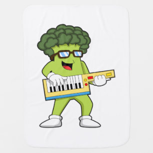 Vegan Broccoli at Music with Guitar Baby Blanket