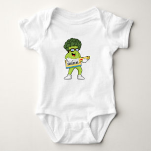 Vegan Broccoli at Music with Guitar Baby Bodysuit