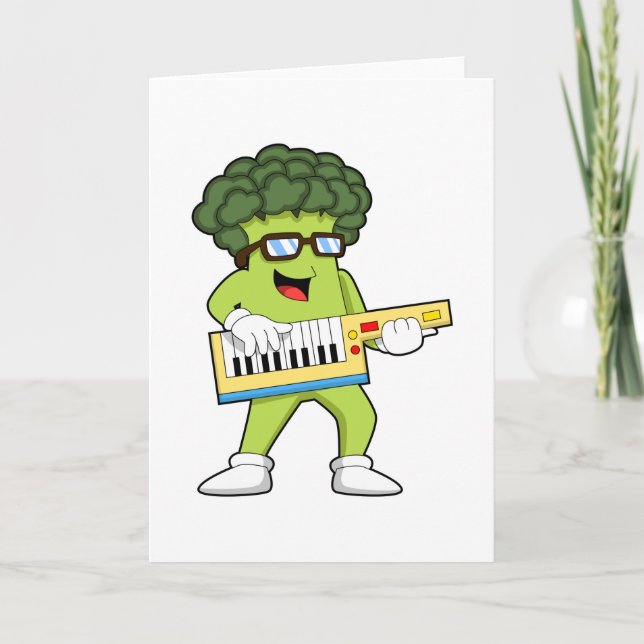 Vegan Broccoli at Music with Guitar Card (Front)