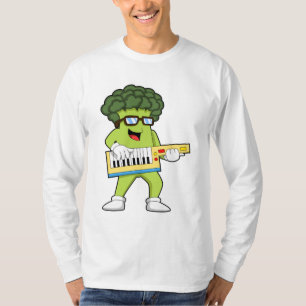 Vegan Broccoli at Music with Guitar T-Shirt