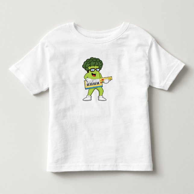 Vegan Broccoli at Music with Guitar Toddler T-shirt (Front)