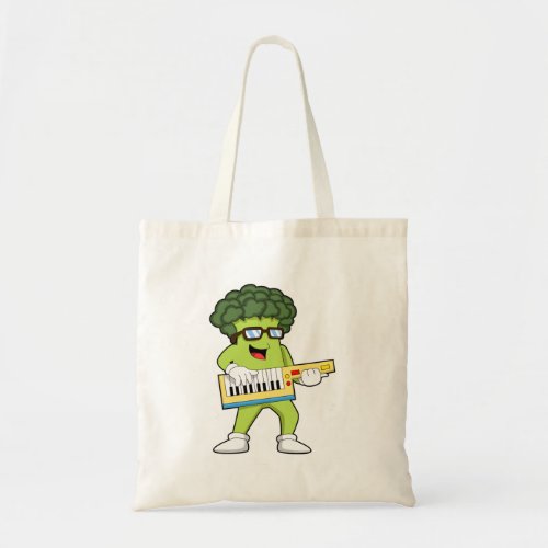 Vegan Broccoli at Music with Guitar Tote Bag