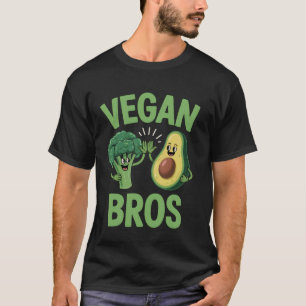Vegan Bros Funny Broccoli Avocado T-Shirt