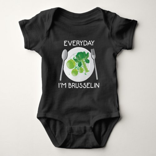 Vegan Brussel Sprouts Plant Lover Veganism Veggie Baby Bodysuit