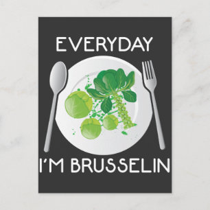 Vegan Brussel Sprouts Plant Lover Veganism Veggie Postcard