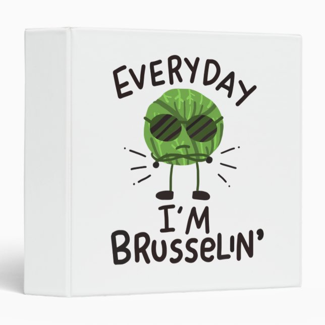 Vegan Brussels Sprouts 3 Ring Binder (Front/Spine)