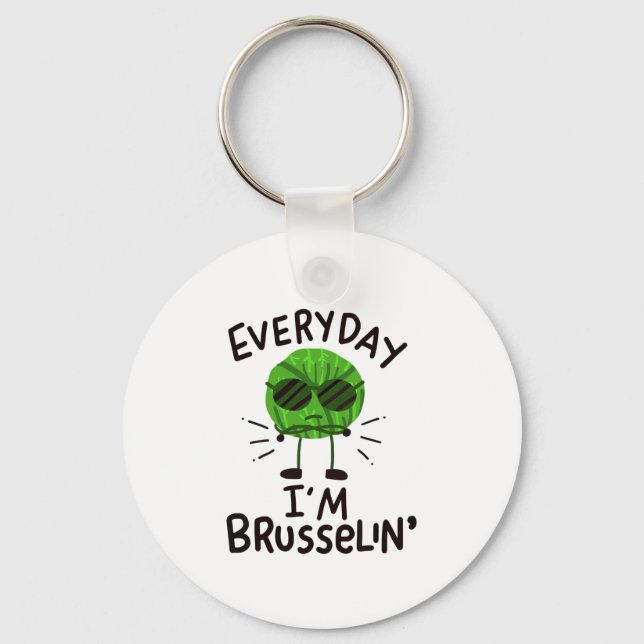 Vegan Brussels Sprouts Keychain (Front)