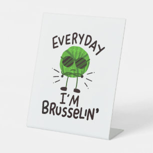 Vegan Brussels Sprouts  Pedestal Sign