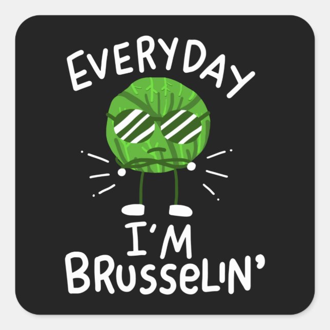Vegan Brussels Sprouts Square Sticker (Front)