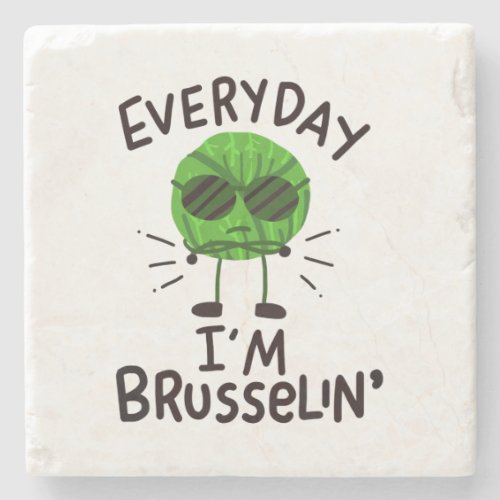 Vegan Brussels Sprouts  Stone Coaster