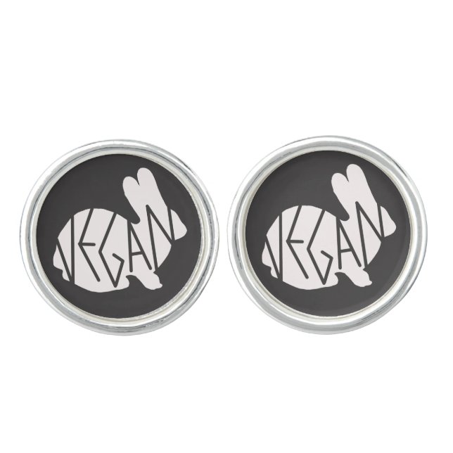 Vegan Bunny cufflinks (Front)