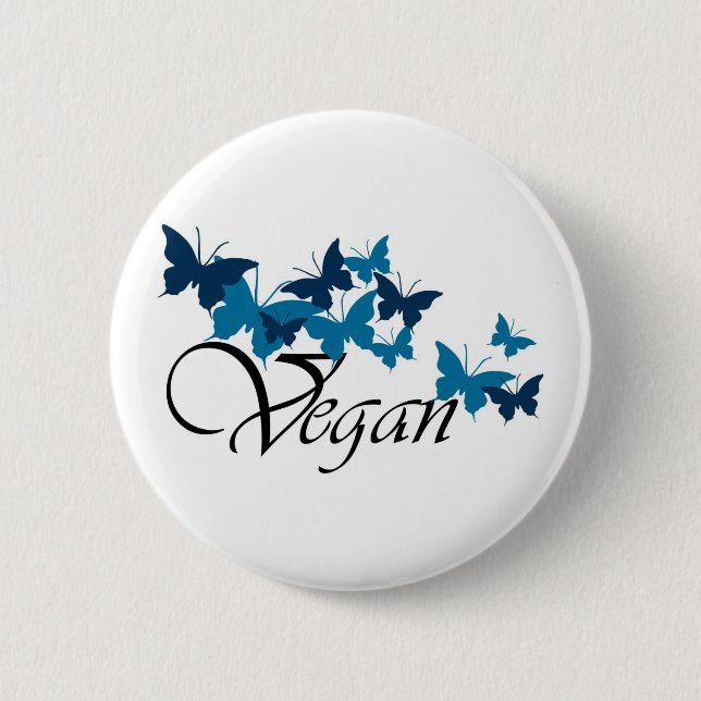 Vegan Butterfly Design Button (Front)