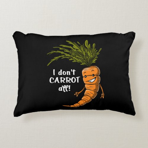 Vegan Carrot All Garden Vegetable Funny Joke Accent Pillow