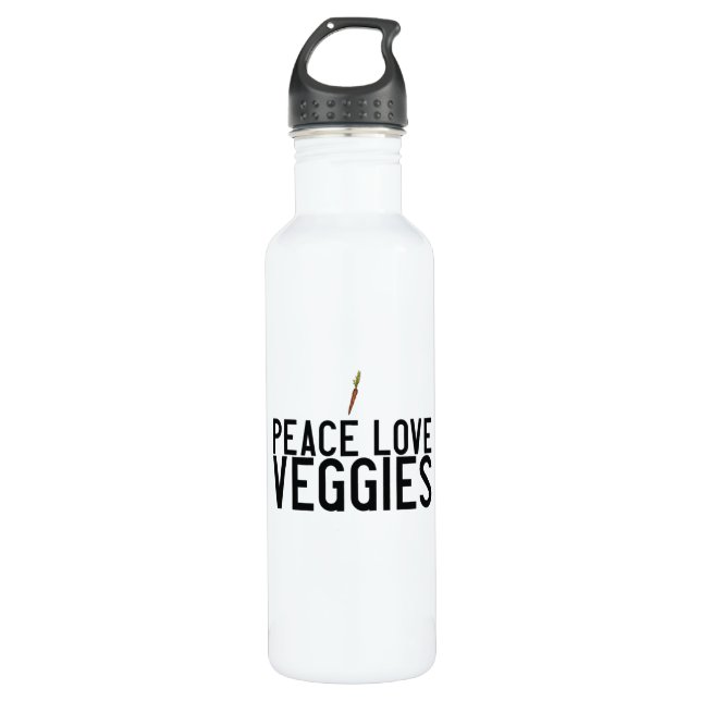 Vegan Carrot Gift Stainless Steel Water Bottle (Front)
