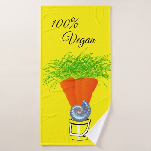 Vegan Carrots Yellow Hands Bathroom Towel Sets