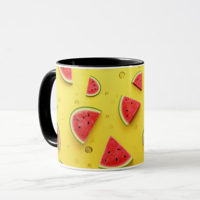 Vegan Cartoon Fruits Cute Watermelon Slice Mug (Front Left)