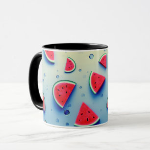 Vegan Cartoon Fruits Cute Watermelon Slice Mug