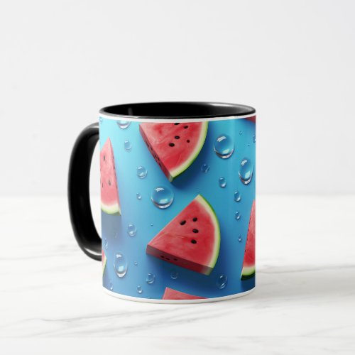 Vegan Cartoon Fruits Cute Watermelon Slice Mug