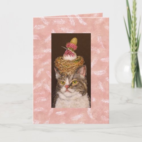 vegan cat with Opal and Veva card